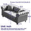 Canapé Chesterfield de 63,5 po au design contemporain, canapé modulaire en tissu Tech pour le salon, capitonné avec accoudoirs cloutés et 2 coussins décoratifs-63012083