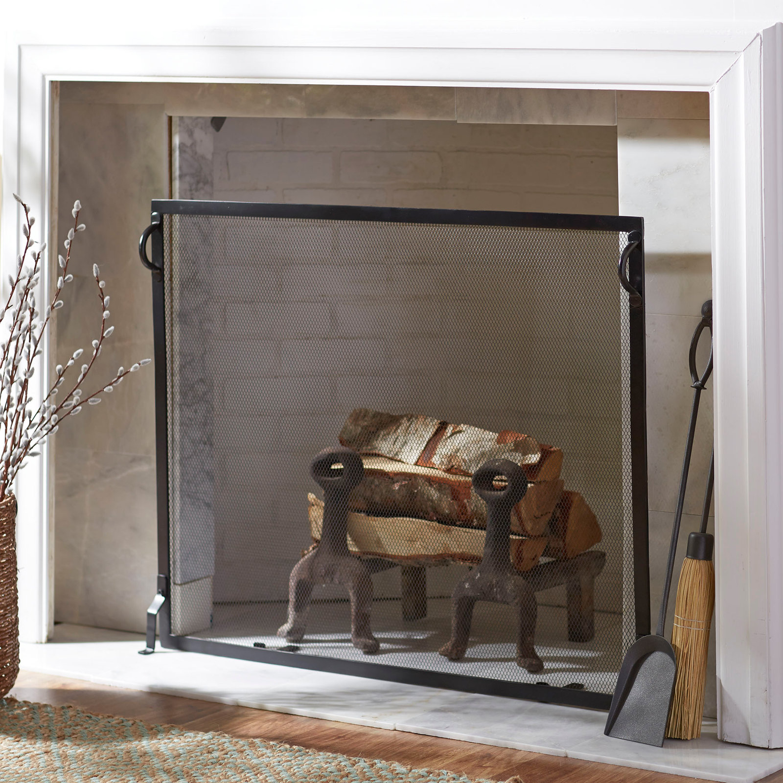 Anja Single Panel Fireplace Screen, 33" H x 44" W x 4" D
