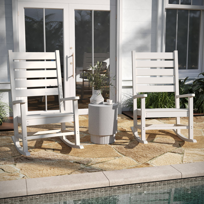 Chaise berçante en plastique Collis, Blanc