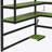 Full Size Wood Loft Bed With Desk,Side Storage Rack,Multi-Storage Shelves And RGB Light,Green-315414057-315414058