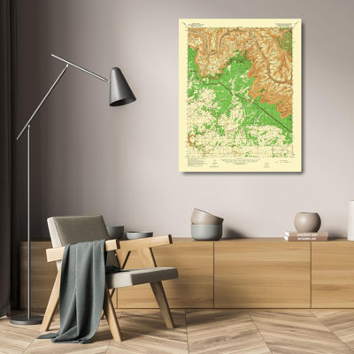 Art sur toile tendue Trent Austin Design® USGS, titré: Havasupai Point Arizona Quad - USGS 1960