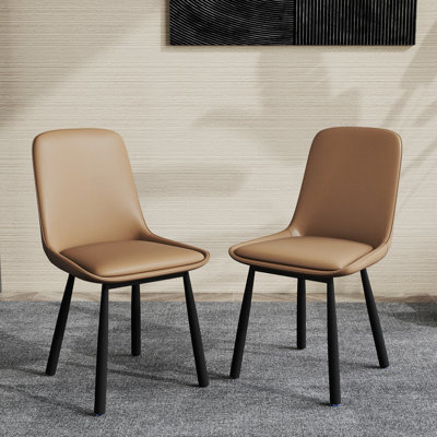 Ensemble de 2 chaises de salle à manger modernes en similicuir minimaliste