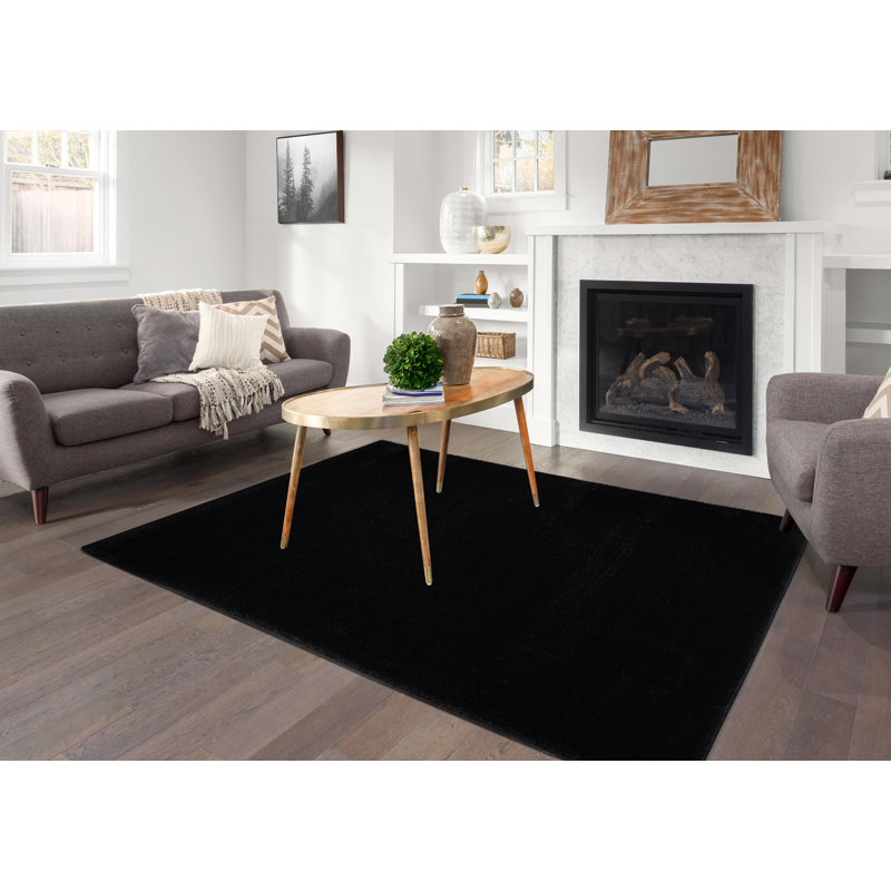 Aluin Solid Colour Shag Area Rug, Rectangle 200cm x 290cm