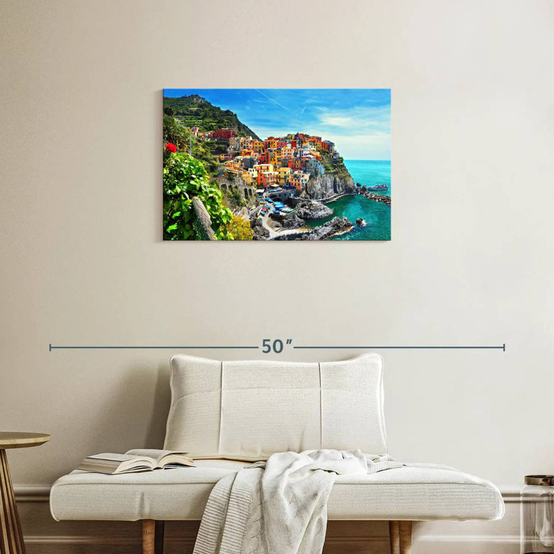 Ravi, ville de Manarola en Italie, H 20 po x l 30 po