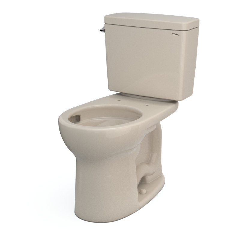 Drake® 1.6 GPF Round Two-Piece Toilet with Tornado Flush (Seat Not Included), Bone