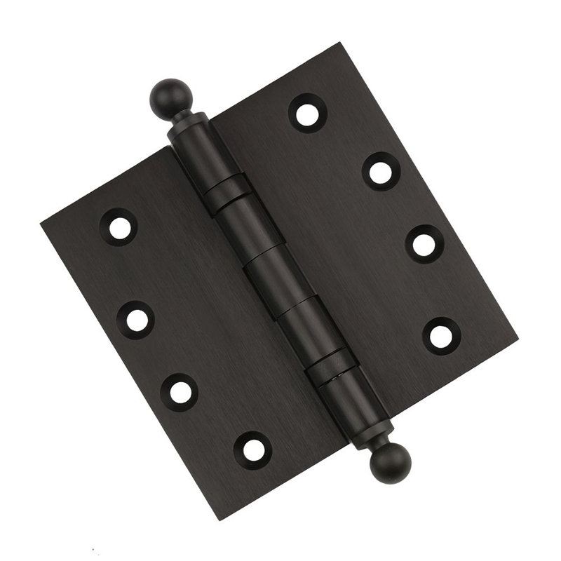 Charnière de porte simple à roulement à billes en laiton massif H 4,5 po x l 4,5 po, Bronze huilé