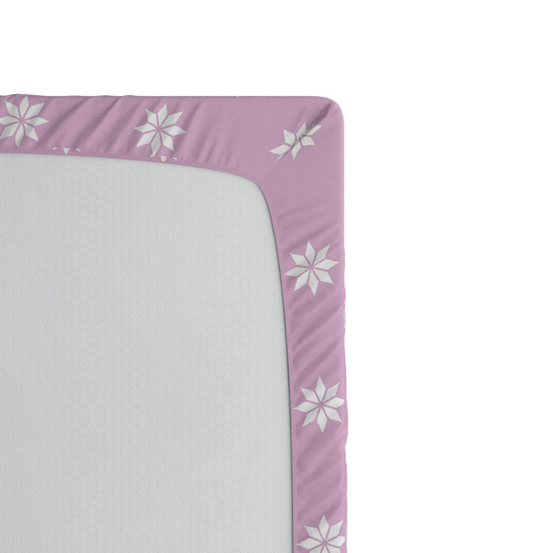 Mauve Microfiber Floral Fitted Sheet, Queen Fitted Sheet