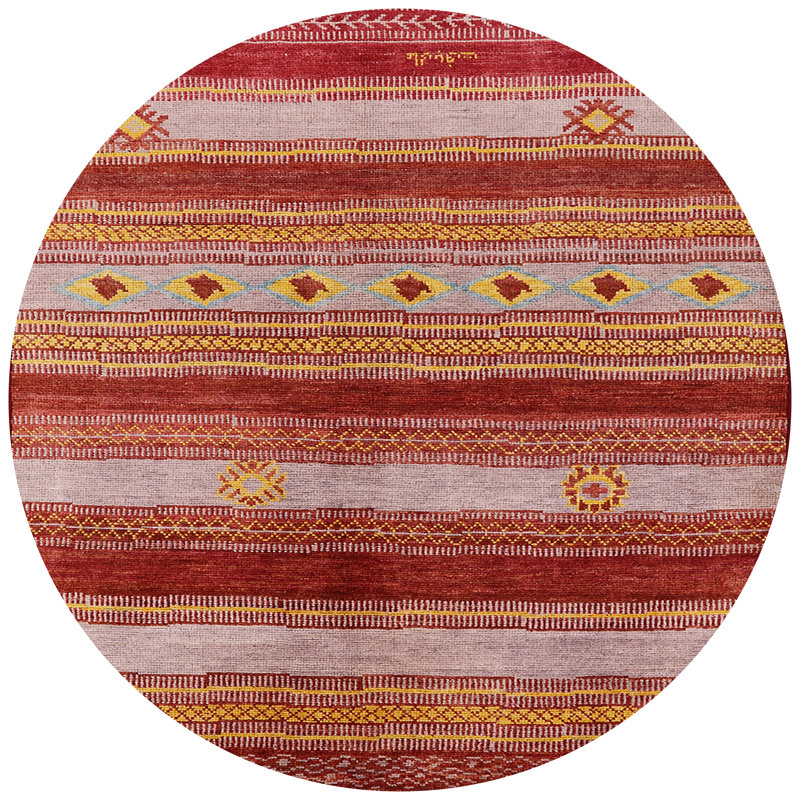 Tapis orange Benkelman, Rond 6 pi