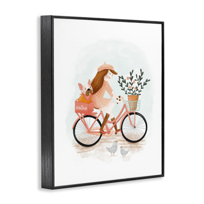 «Paris Girl on Bike», estampe numérique de Fineapple Pear