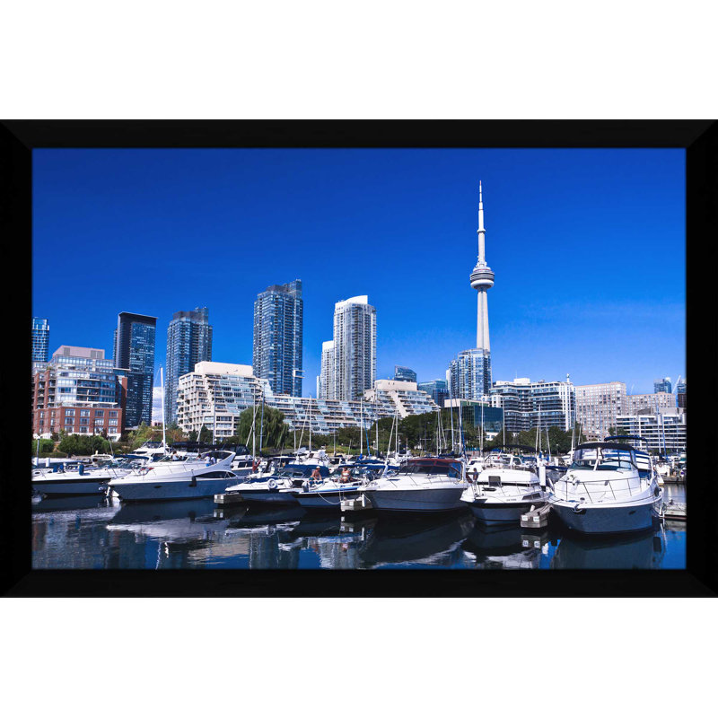 " Lakeshore, Toronto, Canada ", 21.5" H x 27.5" W x 0.75" D, Black Framed