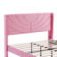 Structure de lit double en velours avec tête de lit à oreilles, lit plateforme tapissier avec tête de lit capitonnée à oreilles, support de lattes en bois massif, sans sommier, sans bruit, rose-1786535628-1786535625