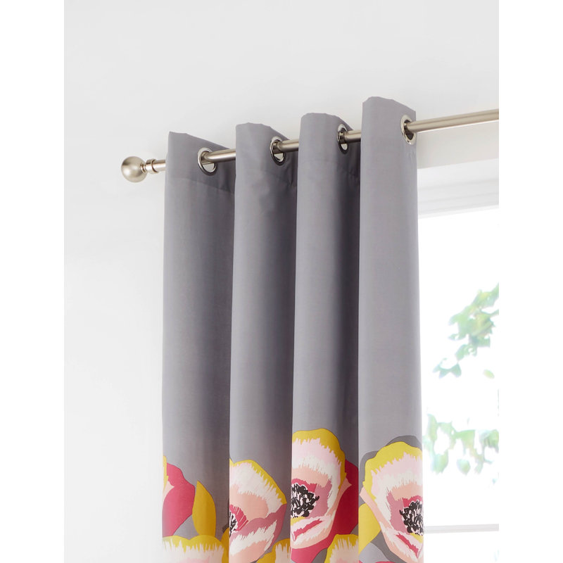 Modernist Poppy Eyelet Room Darkening Curtains
