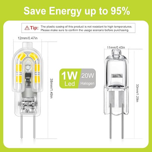 1 W A15 G4/Bi-pin LED Smart Bulb, Warm White, 3000 Kelvins