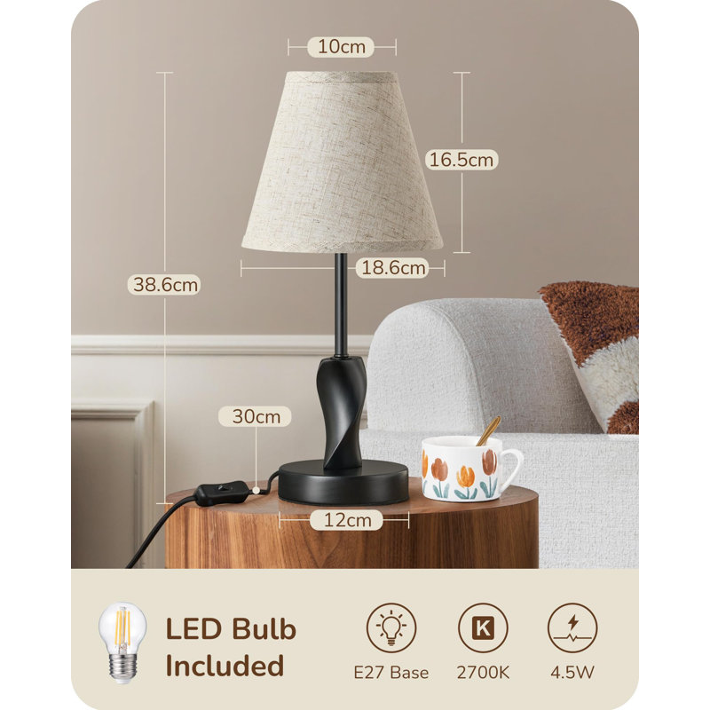 Metal Table Lamp, Beige