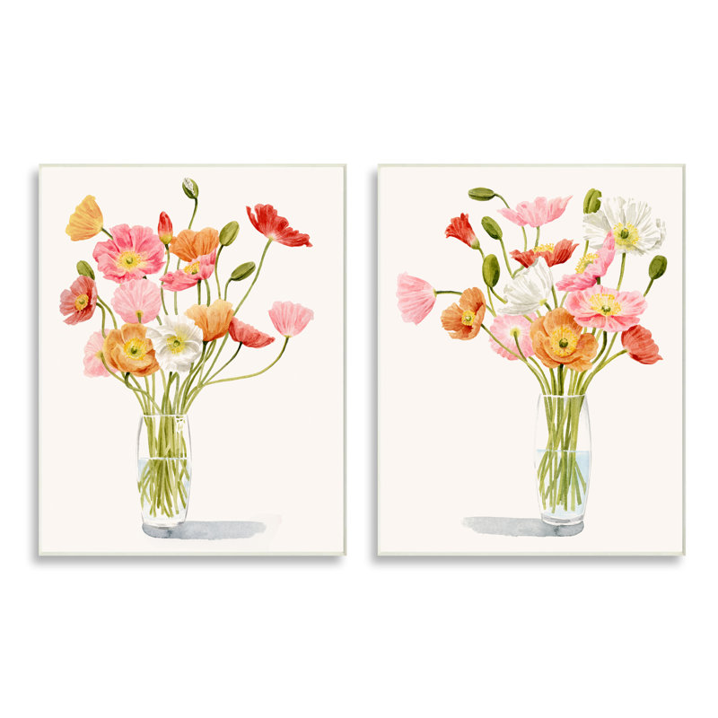 Bouquet de verre rose doux Dazzling Flower Blossoms, H 10 po x l 15 po, Plaque murale