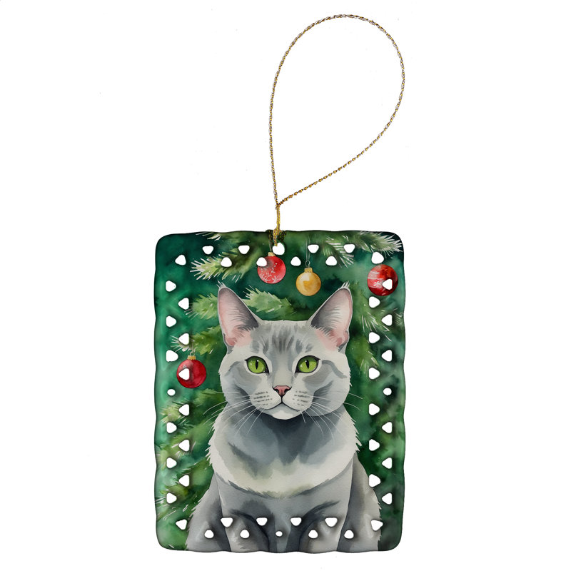 Ornement en porcelaine Korat, Chat Korat