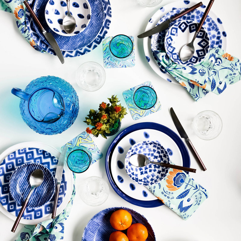 Santorini Handmade Hard Ceramic Dinner Plate