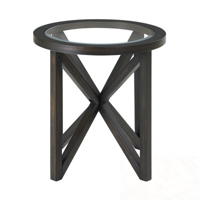 Katy rond avec plateau en verre