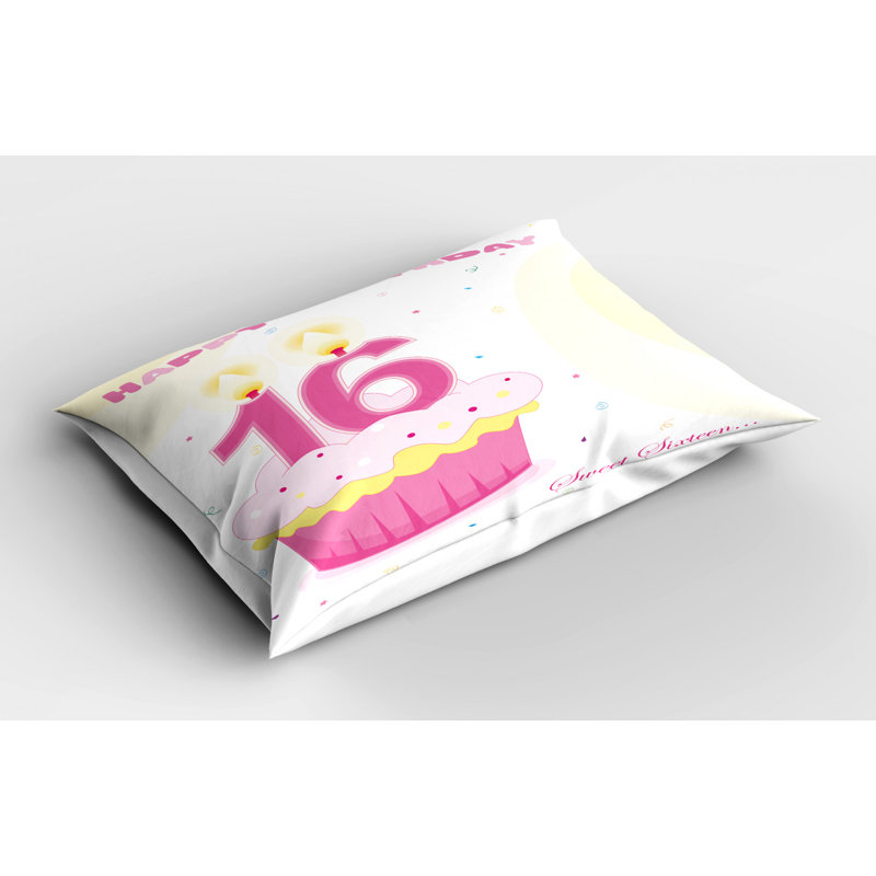 Blue/Yellow/Pink Polyester Microfiber Piece Sham, Twin