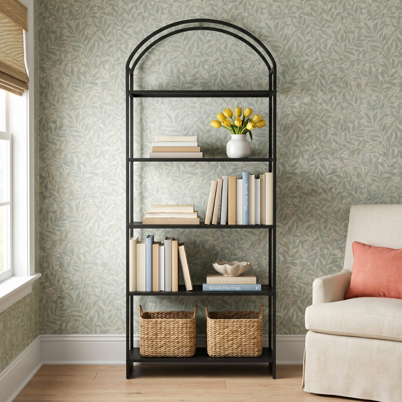 Nessa Arnault 93" H x 39.5" W Iron Etagere Bookcase