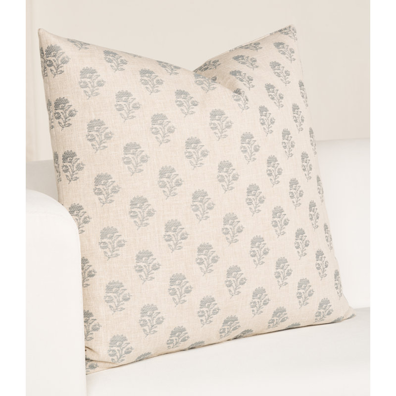 Housse et insert de coussin Hamachi, Plumes, Carré 20 po, Slate Blue Floral
