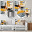 «Gray and Yellow Paint Elegance II», art mural abstrait en métal-1023600332