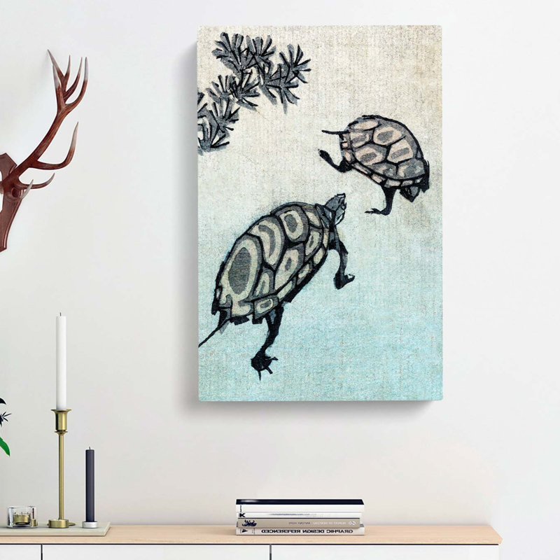 Kame Turtles by Ando Hiroshige - Wrapped Canvas Painting, 76cm H x 50cm W x 3cm D