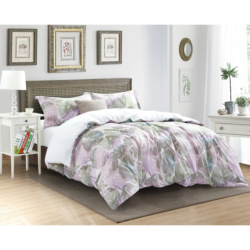 Mousoupetros Microfiber Floral Duvet Cover Set with Pillowcases Included, Single Duvet Cover + 1 Pillowcase