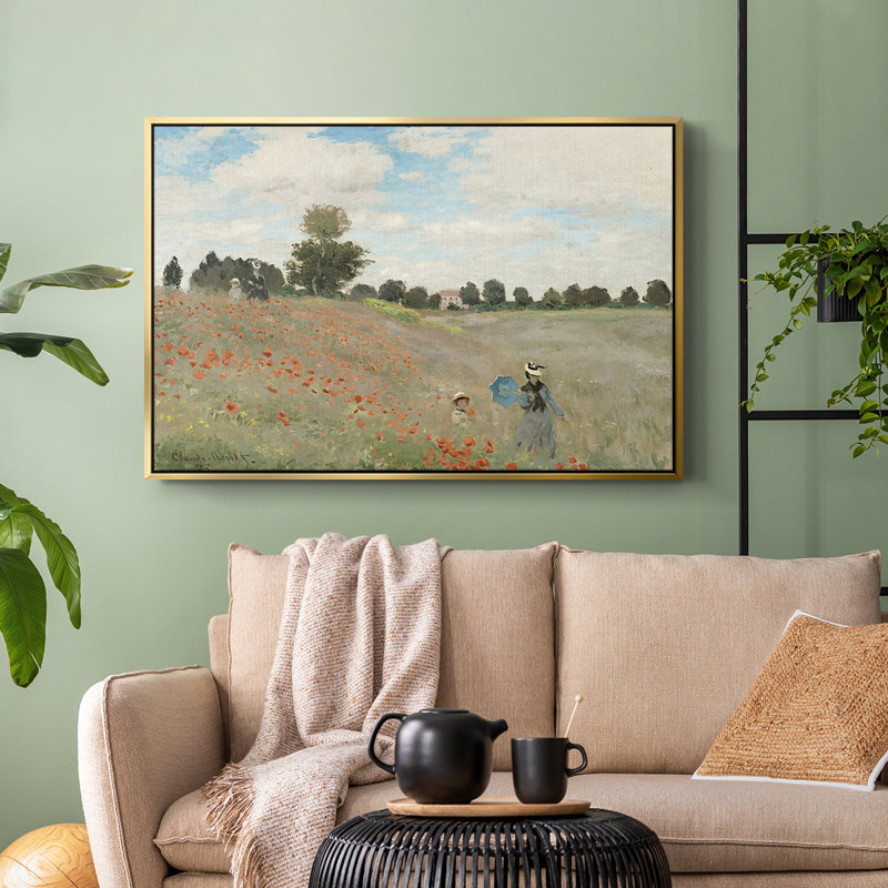 Le champ de coquelicots près d'Argenteuil (Les Coquelicots), 1873 - Claude Monet, toile tendue avec châssis, 24 po x 36 po