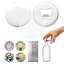 Button Maker Supplies 50 Sets 2.95 in / 75 mm Magnet Button Parts, with Magnetic and Bottle Opener Backs, Metal Shells, Clear Mylar Films, and Blank Circle Papers, for Home DIY, Kitchen Decor