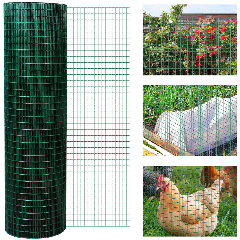 Rouleau de clôture en acier 98 pi x H 35,5 po pour volière, poulailler, lapin, jardin et protection des animaux