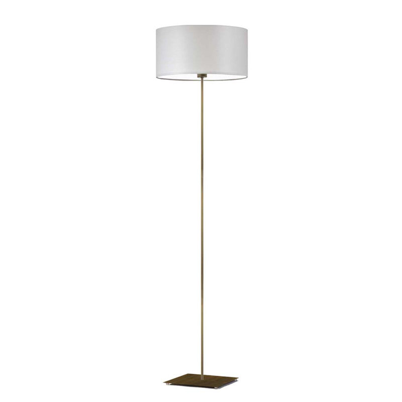Asawer 156cm Traditional Floor Lamp, Antique Gold, Light Grey
