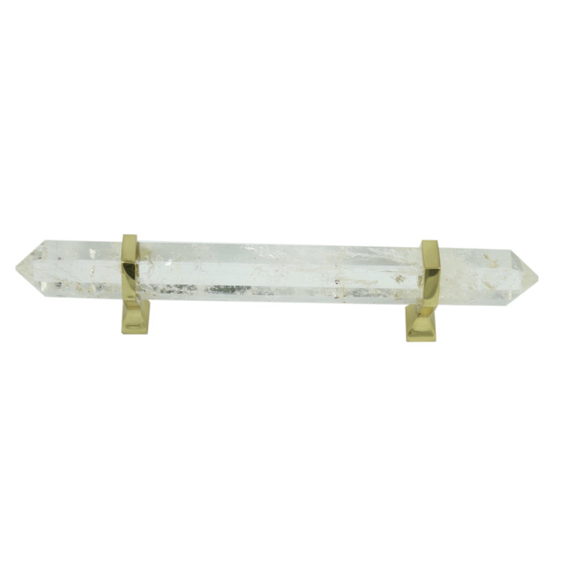 4" Center to Center Bar Pull, Brass/Clear