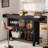 63" Modern Black Home Bar Unit , Tall Pub Table For Kitchen-1102041580