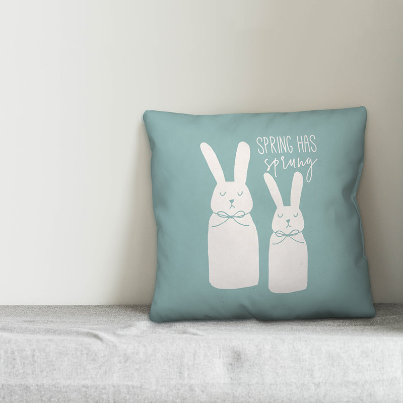  Coussin Spring, 18 po x 18 po, Bleu sarcelle, Pas de bourre