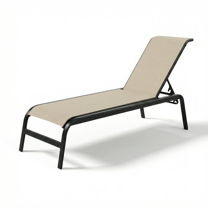 Chaise, Augustine Oyster II Sling/Matte Black