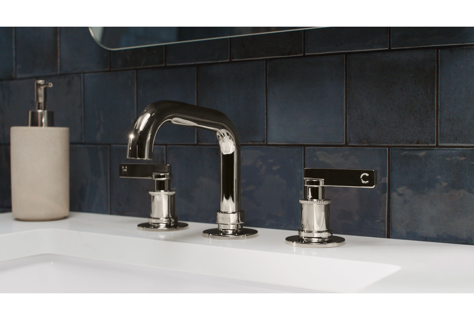 Castia Widespread Bathroom Sink Faucet, Polished Chrome