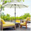 Parasol de patio à 3 niveaux avec manivelle et inclinaison à bouton-poussoir pour l'ombrage extérieur, la terrasse, la cour et la pelouse-130067891-130067890
