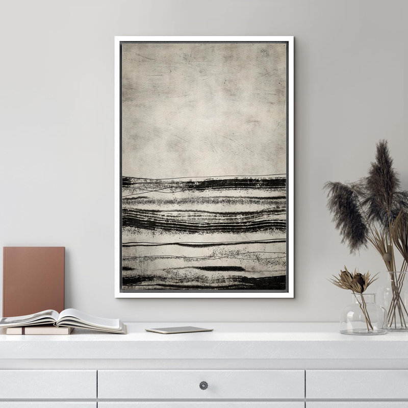 " Monochrome Abstract Landscape Illustrations ", White, 36" H x 24" W