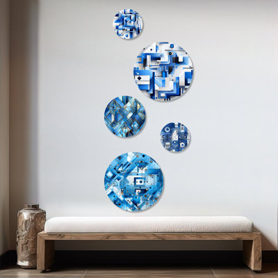 Dacorey - Ensemble d'art mural moderne géométrique rond de 5