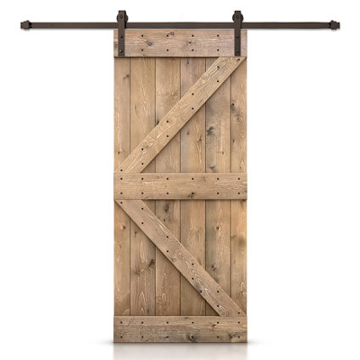 84'' Solid Wood without Installation Hardware Kit Barn Door