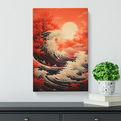 Wave Japanese Classicism Art - Wrapped Canvas