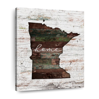 «Minnesota Home Map On Canvas», art textuel