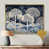 Toile avec cadre flottant or