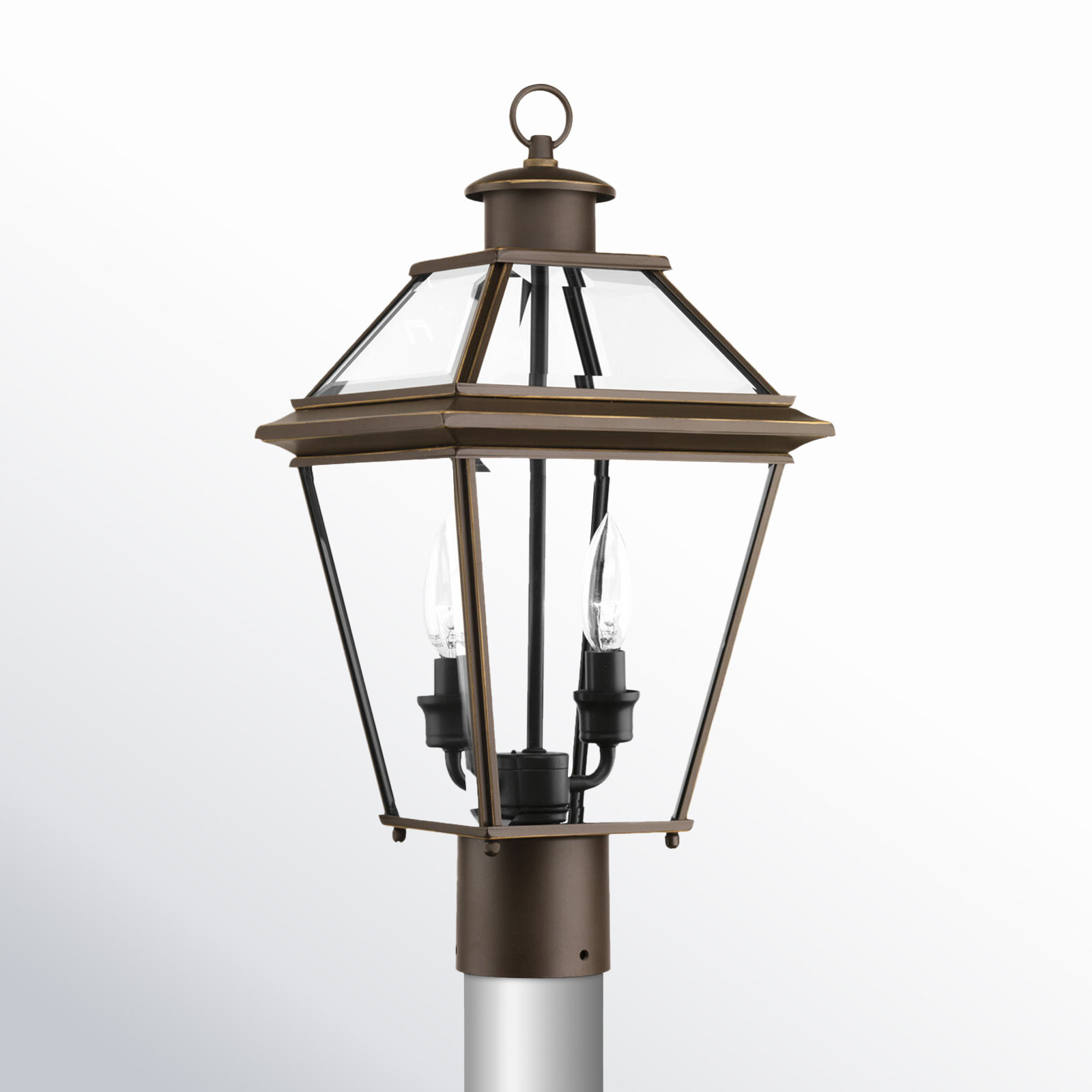Calais Beveled Metal Outdoor Lantern Head, Antique Bronze