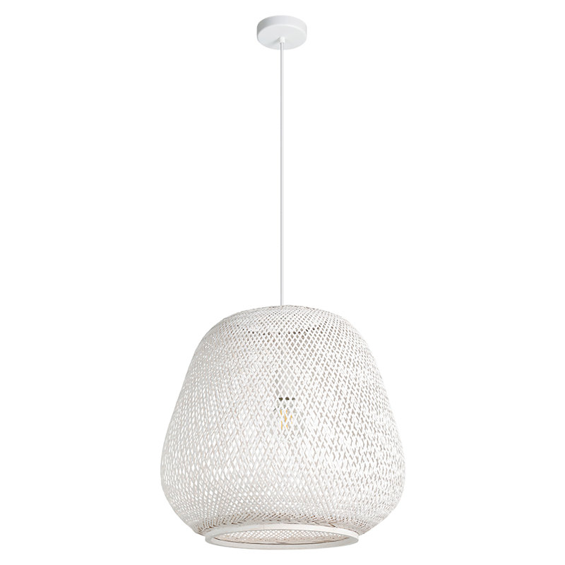 Luminaire suspendu géométrique unique Galvin, Blanc, 1