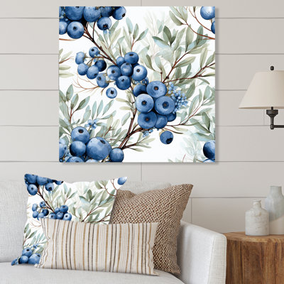 Art mural en métal «Winter Berry Blueberry Grove I» - fruits