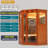 KISRAIS Indoor Sauna 2-Person Low EMF FAR Corner Infrared Sauna With Atmosphere Lights, Outside Lights, Reading Lights, 7-color Therapy Light & Bluetooth Speakers – Made From Canadian Hemlock