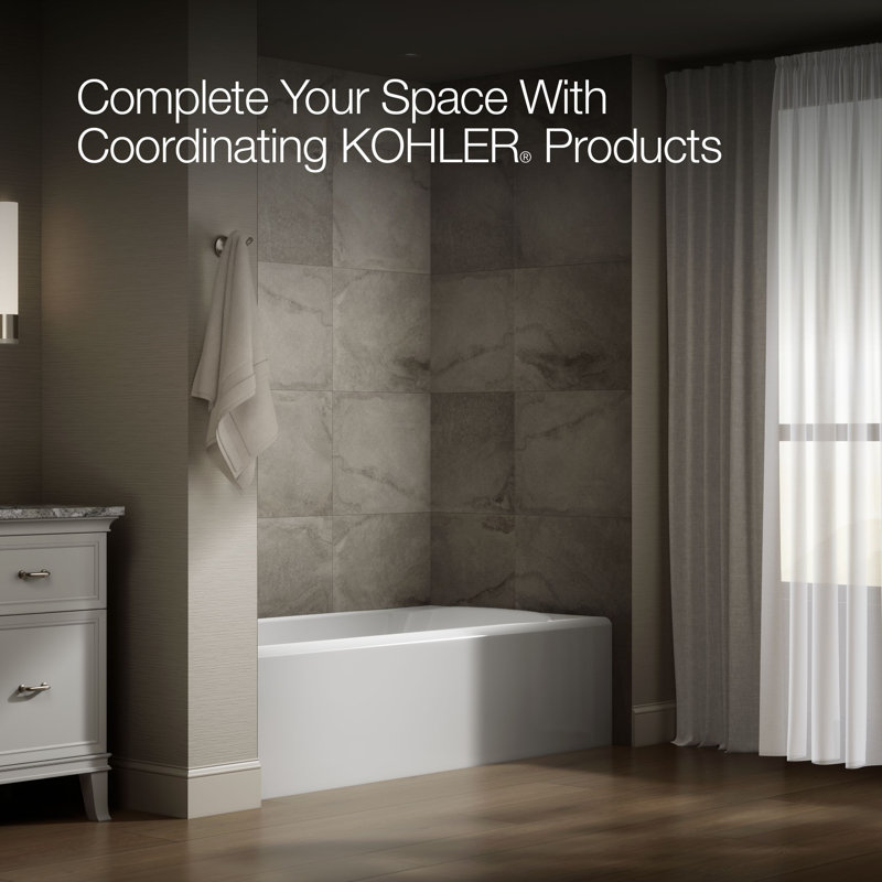Avec 72 In. X 36 In. Alcove Bath, Left Drain, White, Left