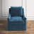 Atlanta Upholstered Velvet Swivel Armchair with Curved Slope Arms & Removable Cushion-930495422